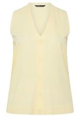 YOURS Curve Yellow Knitted Waistcoat