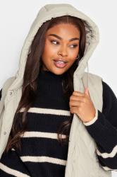 YOURS Plus Size Ivory White Diamond Quilted Midi Gilet | Yours Clothing 6