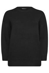 YOURS Curve Black Crew Neck Soft Touch Jumper