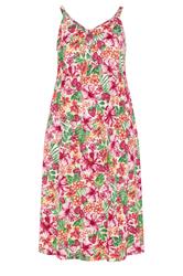 YOURS Plus Size Pink Tropical Keyhole Midi Dress | Yours Clothing 5