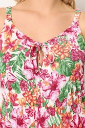 YOURS Plus Size Pink Tropical Keyhole Midi Dress | Yours Clothing 4