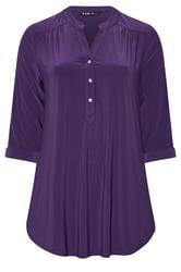 YOURS Curve Purple Half Placket Shirt