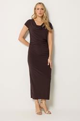 LTS Tall Women's Brown Draped Maxi Dress | Long Tall Sally 1