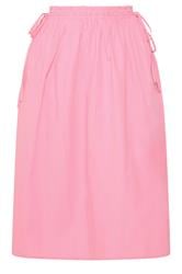 YOURS Curve Pink Poplin Midi Skirt