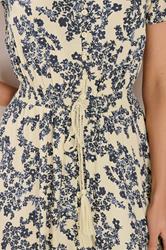 LTS Tall Women's Ivory White & Blue Ditsy Floral Button Maxi Dress | Long Tall Sally 5
