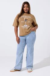 LIMITED COLLECTION Plus Size Mocha Brown 'Espresso Martini' Slogan T-Shirt | Yours Clothing 1