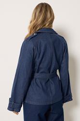 LTS Tall Women's Blue Denim Short Trench Coat | Long Tall Sally 2