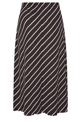 YOURS Plus Size Chocolate Brown Stripe Maxi Skirt | Yours Clothing 5