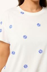 YOURS Plus Size White Embroidered Daisy T-Shirt | Yours Clothing 4