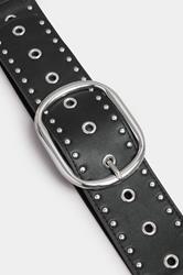 Black Wide Eyelet Stretch Belt | Yours Clothing 2