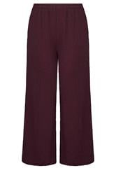 YOURS Curve Burgundy Red Bubble Texture Wide Leg Trousers