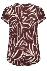 YOURS Plus Size Chocolate Brown Abstract Print Blouse | Yours Clothing 7