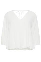 STAR White Bubble Hem Top