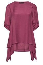 EVANS Plus Size Berry Red Double Layer Blouse | Evans 1