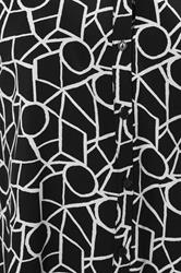 YOURS Plus Size Black Geometric V-Neck Blouse | Yours Clothing 4