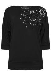 STAR Black Star Diamante Embellished Top | StarByJM 5
