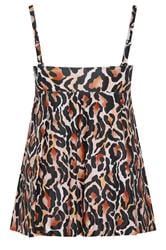 YOURS Plus Size Brown Leopard Print Tankini Top | Yours Clothing 9
