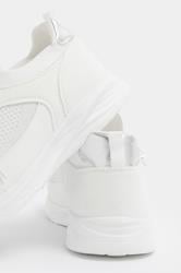 White Knitted Trainers In Extra Wide EEE Fit | Yours Clothing 4