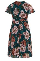 YOURS LONDON Plus Size Green & Pink Floral Wrap Dress | Yours Clothing 6