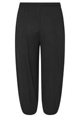 YOURS Plus Size Black Crinkle Barrel Trousers | Yours Clothing 6
