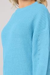 YOURS Plus Size Light Blue Drop Shoulder Jumper | Yours Clothing 4