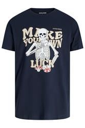 JACK & JONES Big & Tall Sky-Captain Blue Casino Graphic T-Shirt