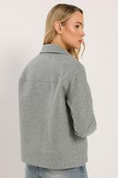 LTS Tall Grey Brushed Button Trucker Jacket | Long Tall Sally 5
