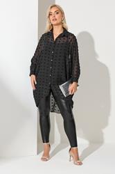 YOURS LONDON Plus Size Black Longline Batwing Sleeve Shirt  | Yours Clothing 1