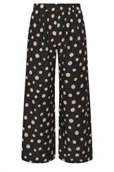 YOURS Curve Black Polka Dot Print Trousers