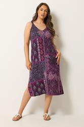 YOURS Plus Size Purple Paisley Throw On Dress | Yours Clothing 3