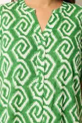 YOURS Plus Size Green Ikat Geometric Pleat Front Dress | Yours Clothing 4