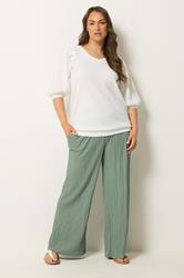 YOURS Plus Size White Puff Sleeve Top | Yours Clothing 1