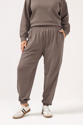 YOURS Plus Size Chocolate Brown Cuffed Joggers | Yours Clothing 2
