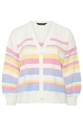 LIMITED COLLECTION Curve White Pastel Stripe Knitted Cardigan