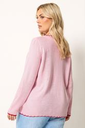 YOURS Plus Size Pink Scallop Edge Cardigan | Yours Clothing 2