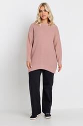 YOURS Plus Size Light Pink Essential Knitted Jumper | Yours Clothing 1