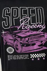 LIMITED COLLECTION Plus Size Black 'Speed Racing' Graphic Motorsport T-Shirt | Yours Clothing 4