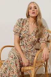 LTS Tall Rust Orange Ditsy Floral Tea Maxi Dress | Long Tall Sally 4