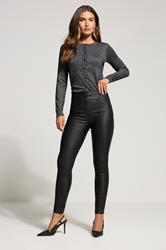 LTS Tall Black Faux Leather Skinny Jeans | Long Tall Sally 3