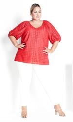 Evans Pink Adina Broderie Top 2