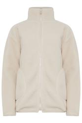 LTS Tall Ivory White Zip Fleece Jacket