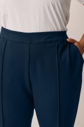 EVANS Plus Size Navy Blue Straight Leg Trousers | Evans 4