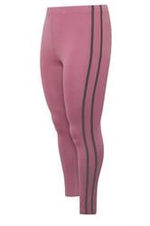 YOURS ACTIVE Curve Pink Side Stripe Leggings