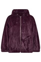 YOURS Plus Size Burgundy Red Faux Fur Hooded Jacket | Yours Clothing 7