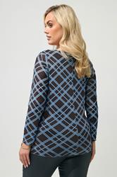 YOURS LONDON Plus Size Brown & Blue Check Top | Yours Clothing 4