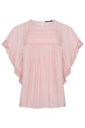 YOURS Plus Size Pink Crochet Detail Blouse | Yours Clothing 5