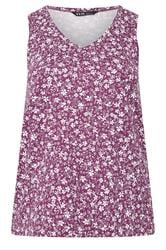 YOURS Curve Purple Floral Vest Top