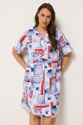 YOURS Plus Size White Shell Pleat Front Dress | Yours Clothing 3
