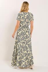 LTS Tall Women's Ivory White & Blue Ditsy Floral Button Maxi Dress | Long Tall Sally 4
