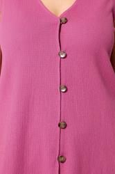 YOURS Plus Size Pink Textured Waistcoat | Yours Clothing 4